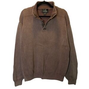 RedHead Men's Knit Sweater Shirt Size XXL Brown Henley Button Cotton‎ Casual